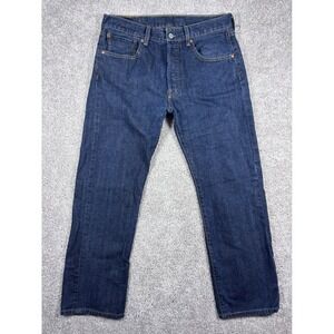 Levi's 501‎ Straight Fit Button Fly Dark Wash Denim Jeans Mens W34 L30